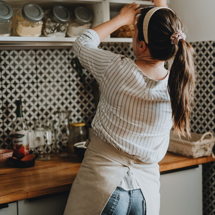 Schürze mit Bindeband (natur)