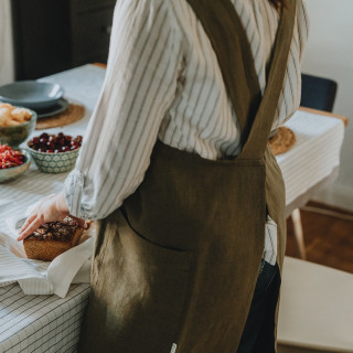 Japanische Schürze Madika (olivgrün)