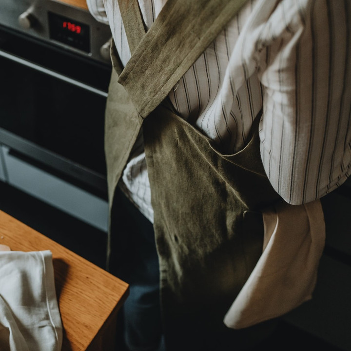 Japanische Schürze Madika (olivgrün)