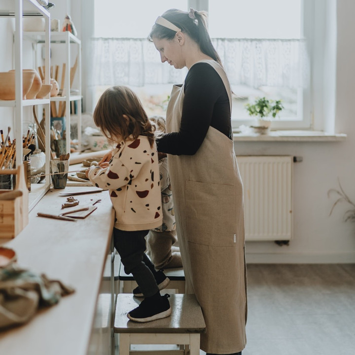Japanische Schürze Madika (natur)